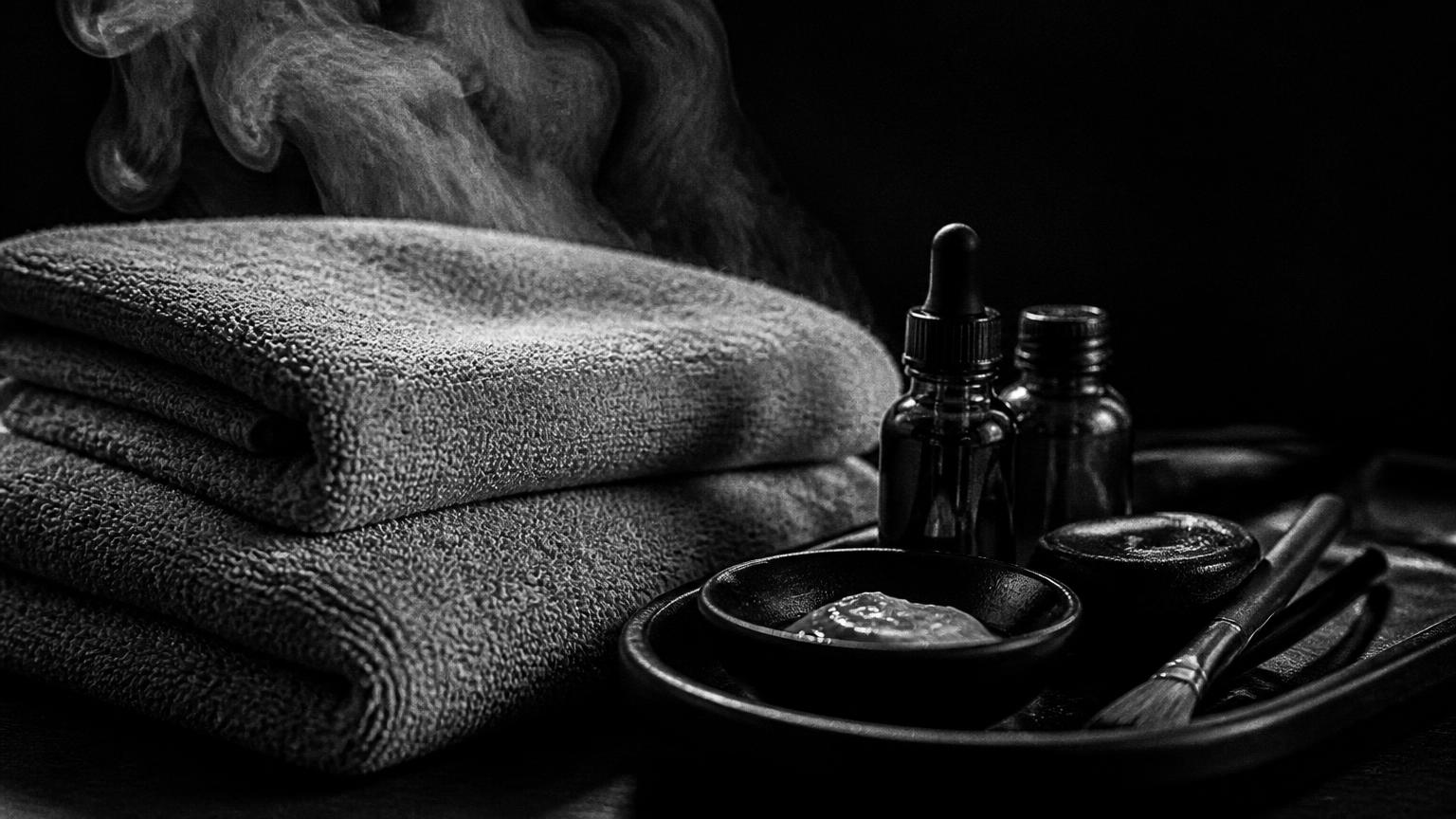 Panni caldi e trattamento antietà sul viso da BLCK ROOM, barberia a Bassano del Grappa